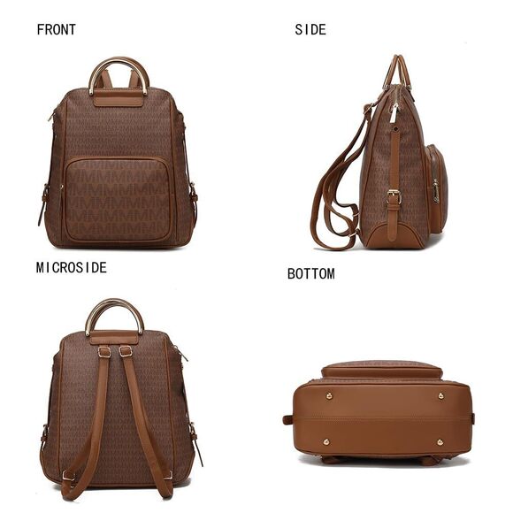 7382 Signature Backpack, Vegan Leather Travel Bag Top-Handle Fashion main image 7